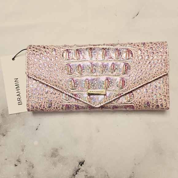Brahmin Veronica Wallet in Pixie Dust Iridescent Pink Leather Limited Edition - Picture 2 of 10